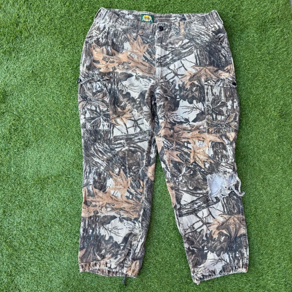 Vtg Cabelas Mens Realtree Camo Cargo Pants Cotton Blend Outdoor Hunting Size 40‎